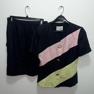 Vintage 1980s–1990s Constance Saunders Women’s Suit Blazer & Skirt Set size 6